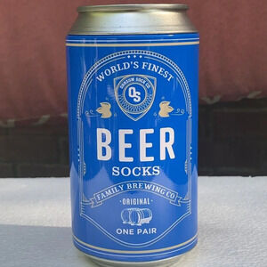 NEW Orrsum Novelty Craft Beer Can Socks Black with Beer Mug Design - US 8-12